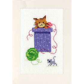 Vervaco Grußkartenpackung Verspielte Katzen 3er Set