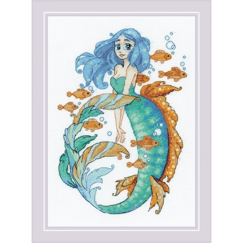 Embroidery kit Little Mermaid Aquamarine
