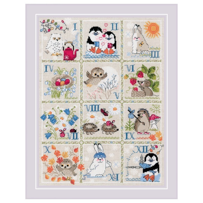 Kit de broderie Calendrier forestier Kit de broderie Calendrier forestier