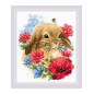 Borduurpakket Konijntje in bloemen Borduurpakket Konijntje in bloemen