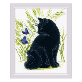 Riolis Stickset Schwarze Katze