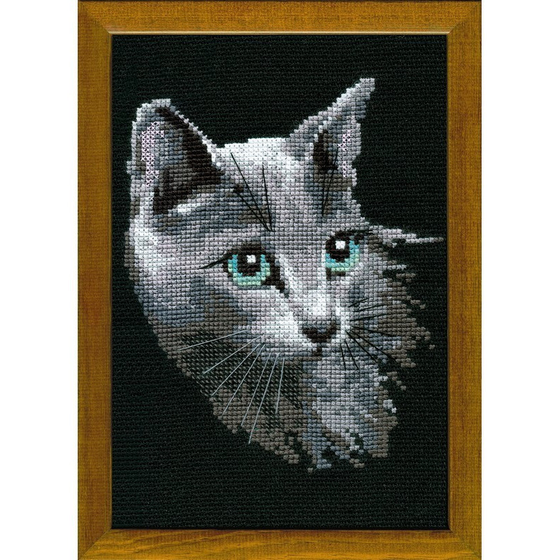 Kit de broderie Chat Bleu Russe Kit de broderie Chat Bleu Russe