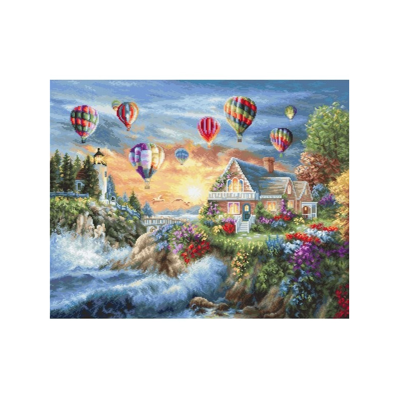 Borduurpakket Ballonnen boven zonsondergang Borduurpakket Ballonnen boven zonsondergang