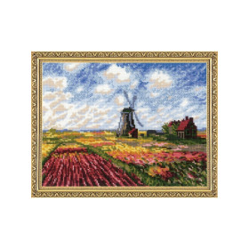 Riolis Stickset Tulpenfelder nach Gemälde von C.