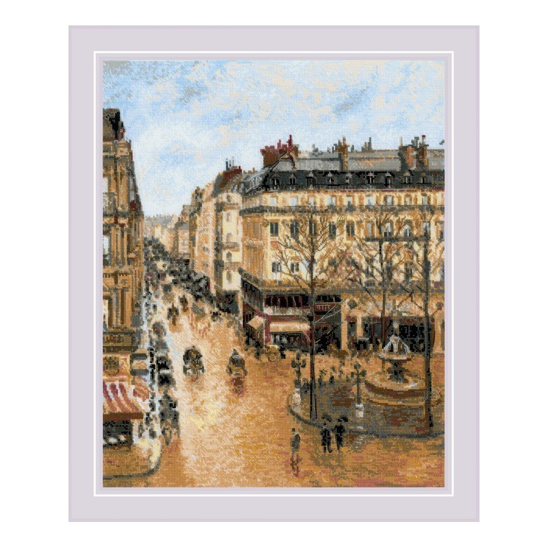 Borduurpakket Saint-Honoré-straat naar het schilderij van C. Pissarro Borduurpakket Saint-Honoré-straat naar het schilderij van C. Pissarro