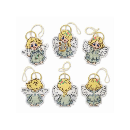 Riolis Kit de broderie Décoration de sapin de Noël Petits anges