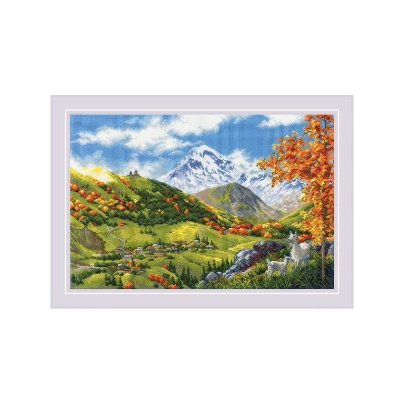 Borduurpakket Bergdorp Borduurpakket Bergdorp