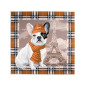 Printed Aida kit French bulldog in Paris
