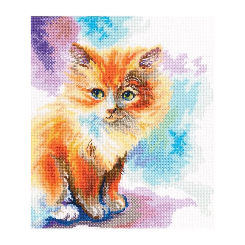 Kit de broderie Minou ensoleillé Kit de broderie Minou ensoleillé