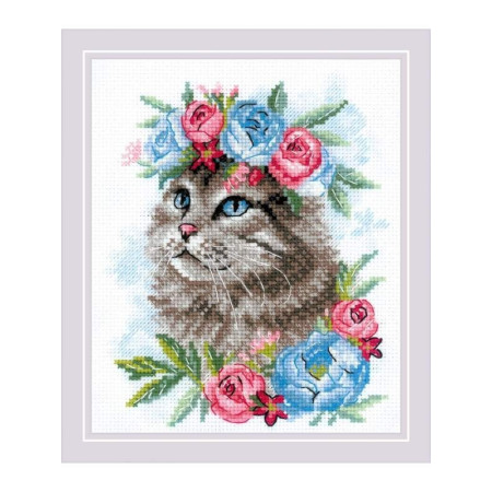 Riolis Embroidery kit Cat in Flowers