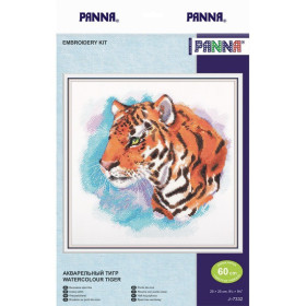 Borduurpakket Aquarel Tijger