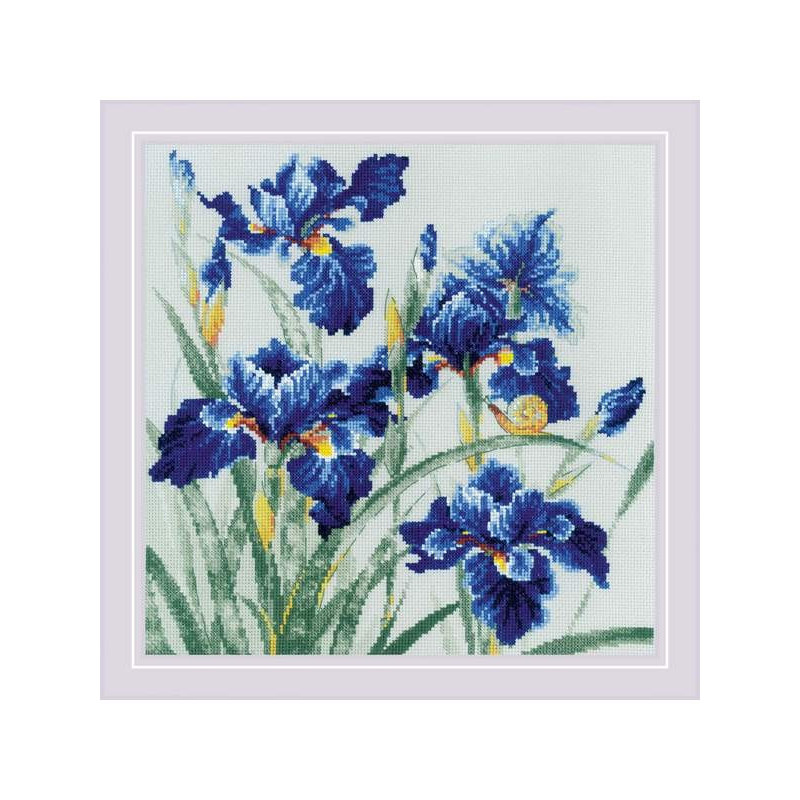 Stickset Blaue Schwertlilien Stickset Blaue Schwertlilien