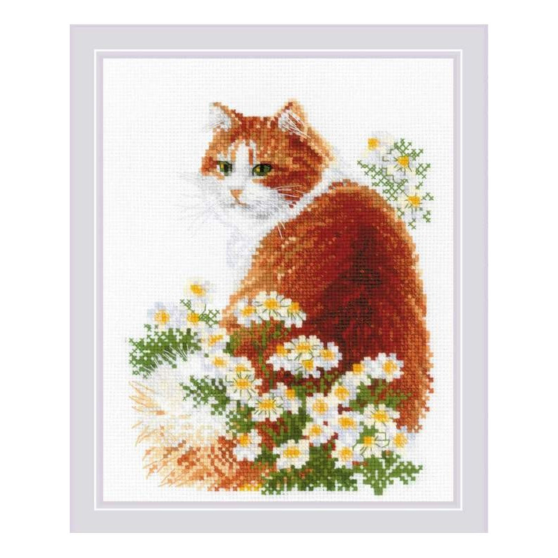 Kit de broderie Miaou au gingembre Kit de broderie Miaou au gingembre