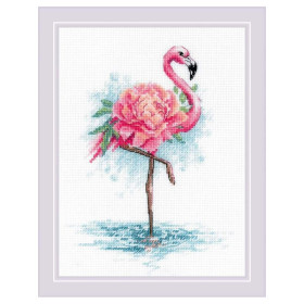 Riolis Embroidery kit Blooming Flamingo