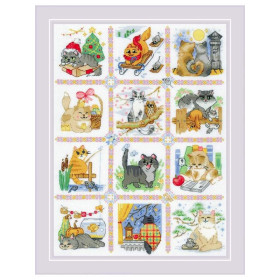 Riolis Borduurpakket Kat kalender