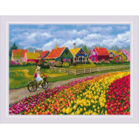 Riolis Borduurpakket Tulpen veld