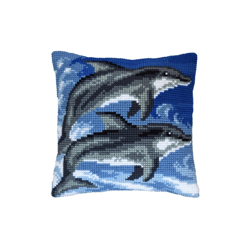 Kit coussin au point croix Dauphins 99065 Kit coussin au point croix Dauphins 99065