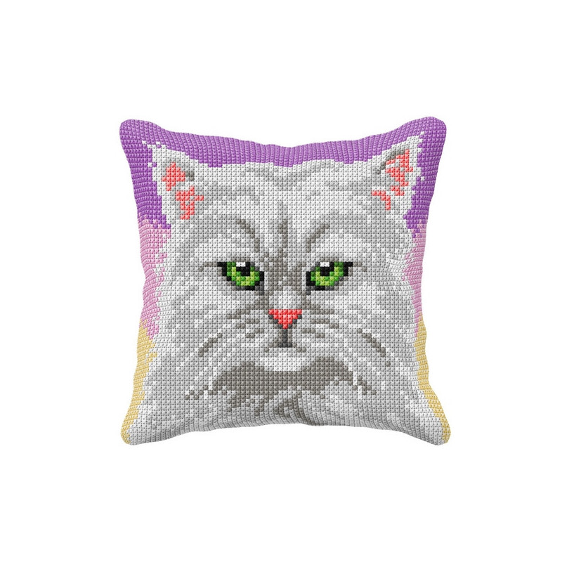 Kit coussin au point croix Chat 4 Kit coussin au point croix Chat 4