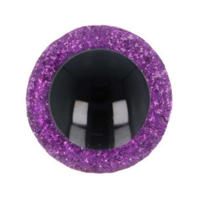  Oeil amigurumi 18 mm mauves paillettes pour les amigurumi et les