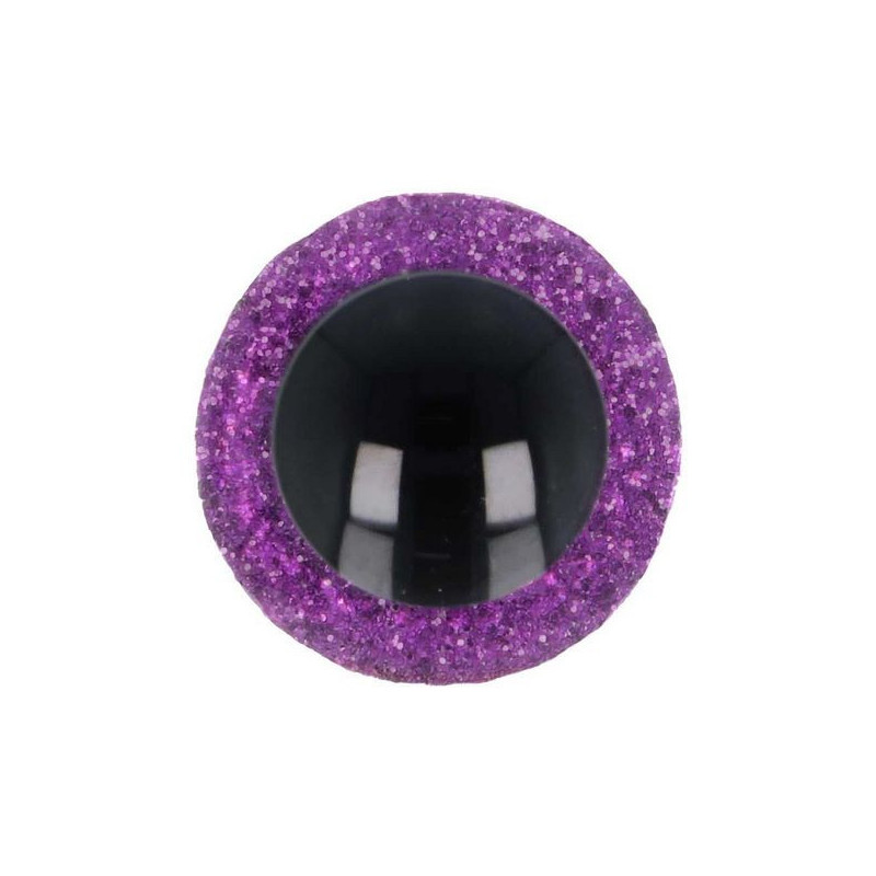 Oeil amigurumi 18 mm mauves paillettes Oeil amigurumi 18 mm mauves paillettes