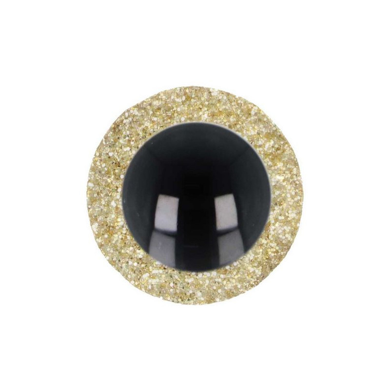 Tieraugen 18 mm Gold Glitzer Tieraugen 18 mm Gold Glitzer