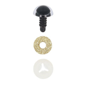 Animal eye 18 mm gold glitter