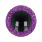 Animal eye 10 mm purple glitter Animal eye 10 mm purple glitter