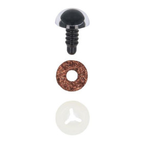 Dierenoog 8 mm bruin glitter