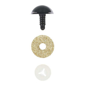 Cat eye 12 mm gold glitter