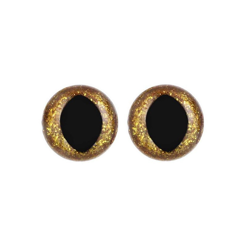 Cat eye 15 mm gold glitter Cat eye 15 mm gold glitter