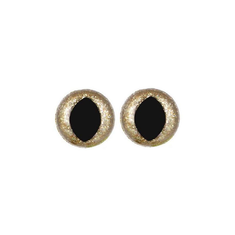 Cat eye 15 mm light gold glitter Cat eye 15 mm light gold glitter