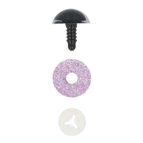 Cat eye 15 mm purple glitter