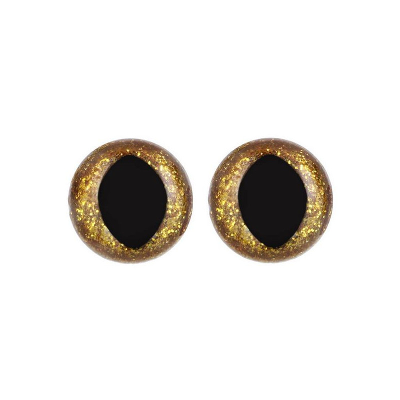 Katzenaug 18 mm Gold Glitzer Katzenaug 18 mm Gold Glitzer