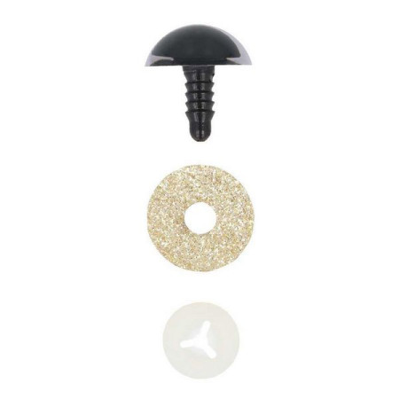 Kattenoog 18 mm licht goud glitter