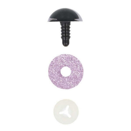 Oeil de chat amigurumi 18 mm mauves paillettes