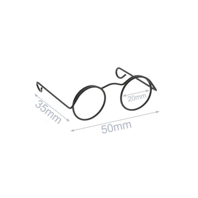 Brille für Stofftiere Metall 5cm schwarz Brille für Stofftiere Metall 5cm schwarz