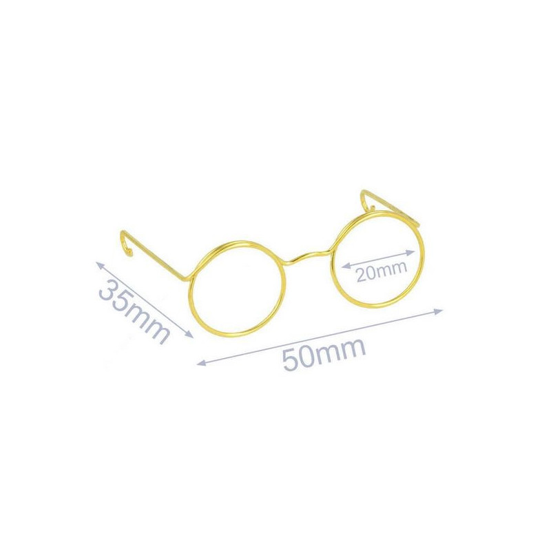 Glasses for stuffed toys metal 5cm gold Glasses for stuffed toys metal 5cm gold