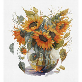 Luca-S Kit de broderie vase avec des tournesols