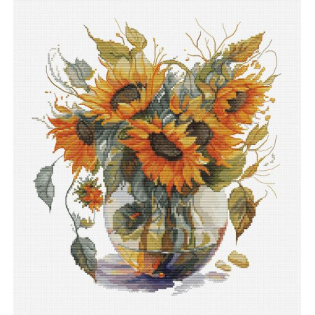 Stickset Vase mit Sonnenblumen