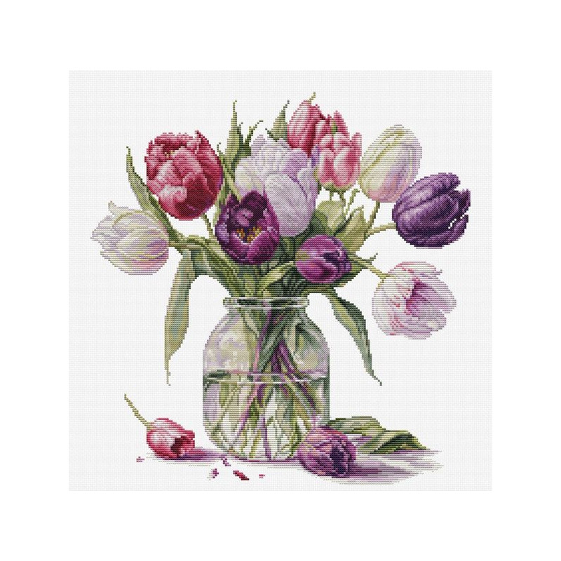 Borduurpakket Boeket Tulpen Borduurpakket Boeket Tulpen