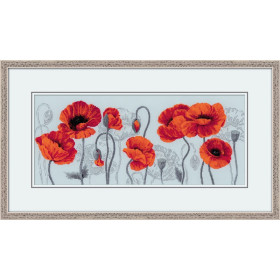 Riolis Stickset Scharlachrote Mohnblumen