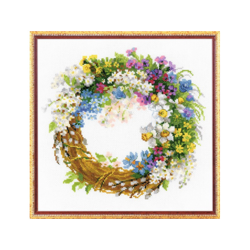 Embroidery kit Wreath with Bird Cherry Embroidery kit Wreath with Bird Cherry