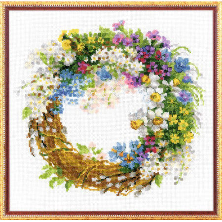 Riolis Kit de broderie Couronne de cerisier des oiseaux
