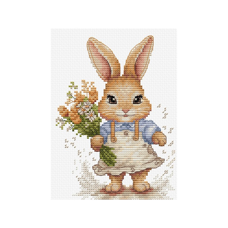 Kit de broderie Le lapin heureux Kit de broderie Le lapin heureux