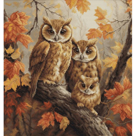 Luca-S Embroidery kit The Owls Family