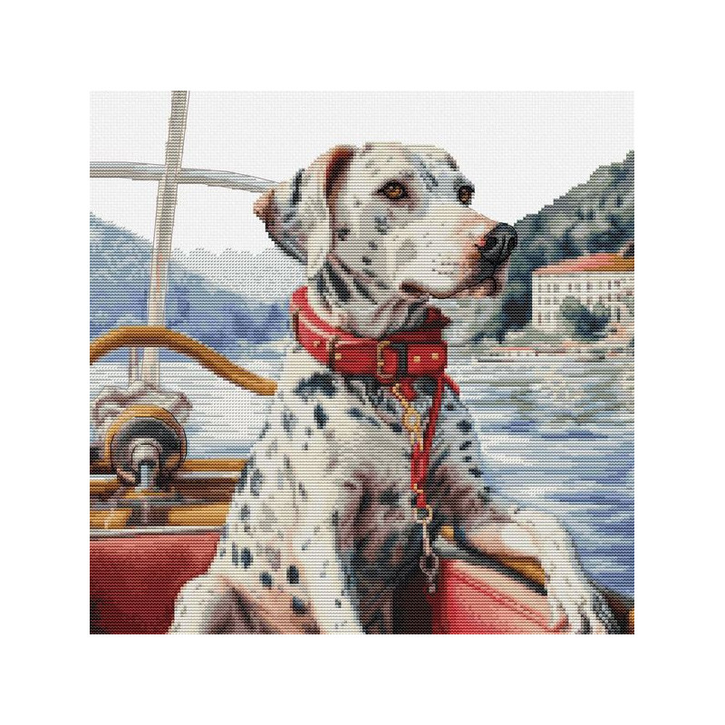 Embroidery kit The Dalmatian on Lake Como