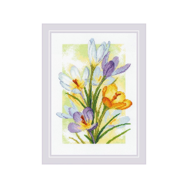 Kit de broderie Crocus à la lueur printanière Kit de broderie Crocus à la lueur printanière