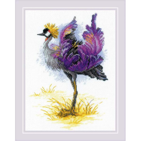 Riolis Kit de broderie Grue couronnée