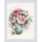 Kit de broderie Pivoines et roses sauvages