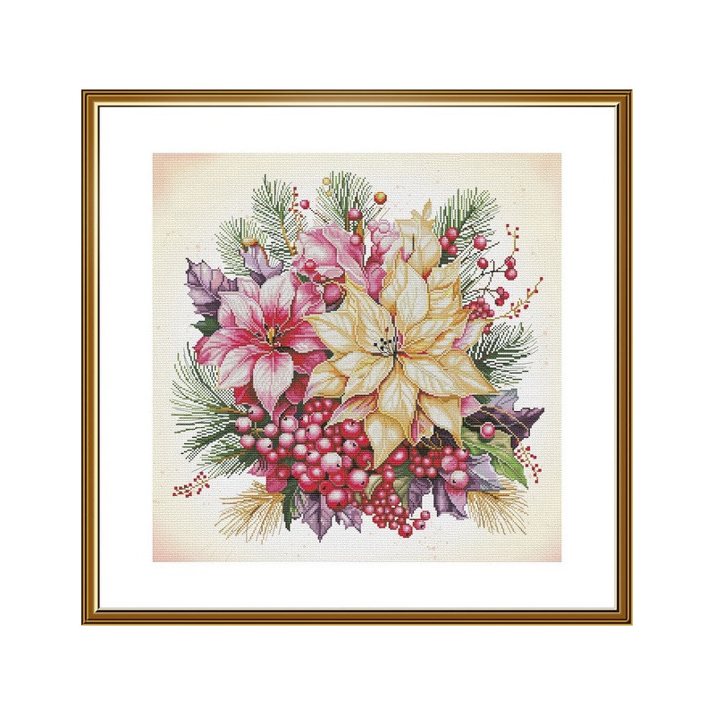 Embroidery kit Christmas flowers Embroidery kit Christmas flowers